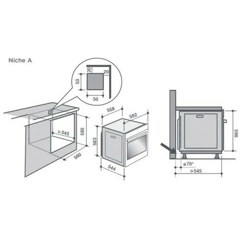 DE DIETRICH Four Pyrolyse Encastrable Inox 73L Multifonction Porte Froide 9 Modes De Cuisson - Inox – Image 4