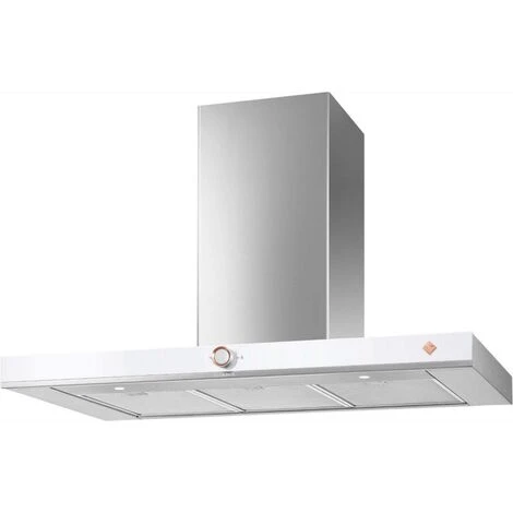 Hotte Décorative Murale 90cm 60db 394 M3/h Inox - Dhb 7952 W - De Dietrich - Blanc/inox
