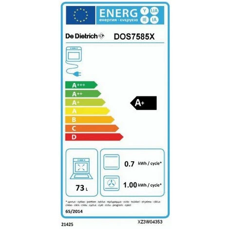 Four Intégrable 73l 60cm A+ Pyrolyse Inox/noir - Dos7585x - De Dietrich - Inox Et Noir – Image 2